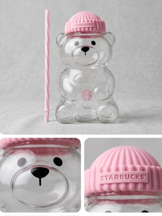 Other - Starbucks bearista VIRAL Clear Glass Bear Cup Lid Straw teddy christmas 2026